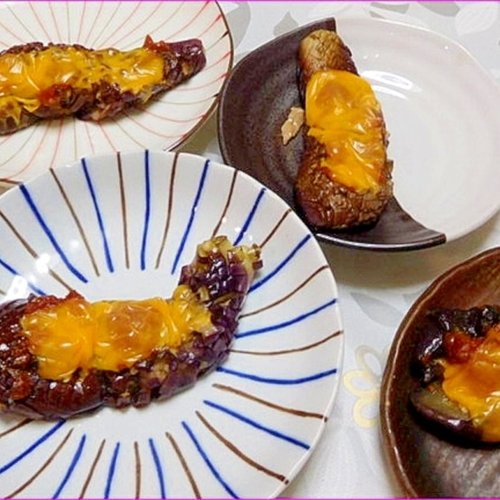 レンチンしてから作る!ナス味噌チーズグリル